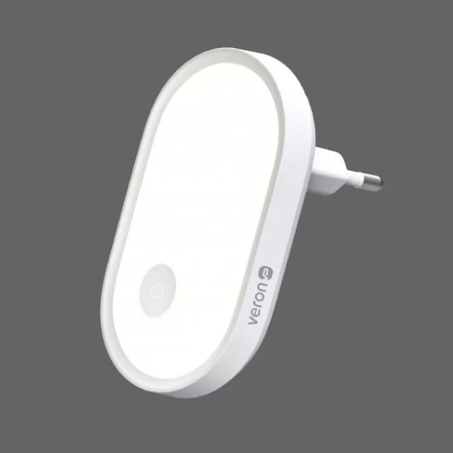Ночник в розетку Veron U2 220 В/0,5W/3500К/360° регулировка яркости/датчик света Белый (fb56c3f1)