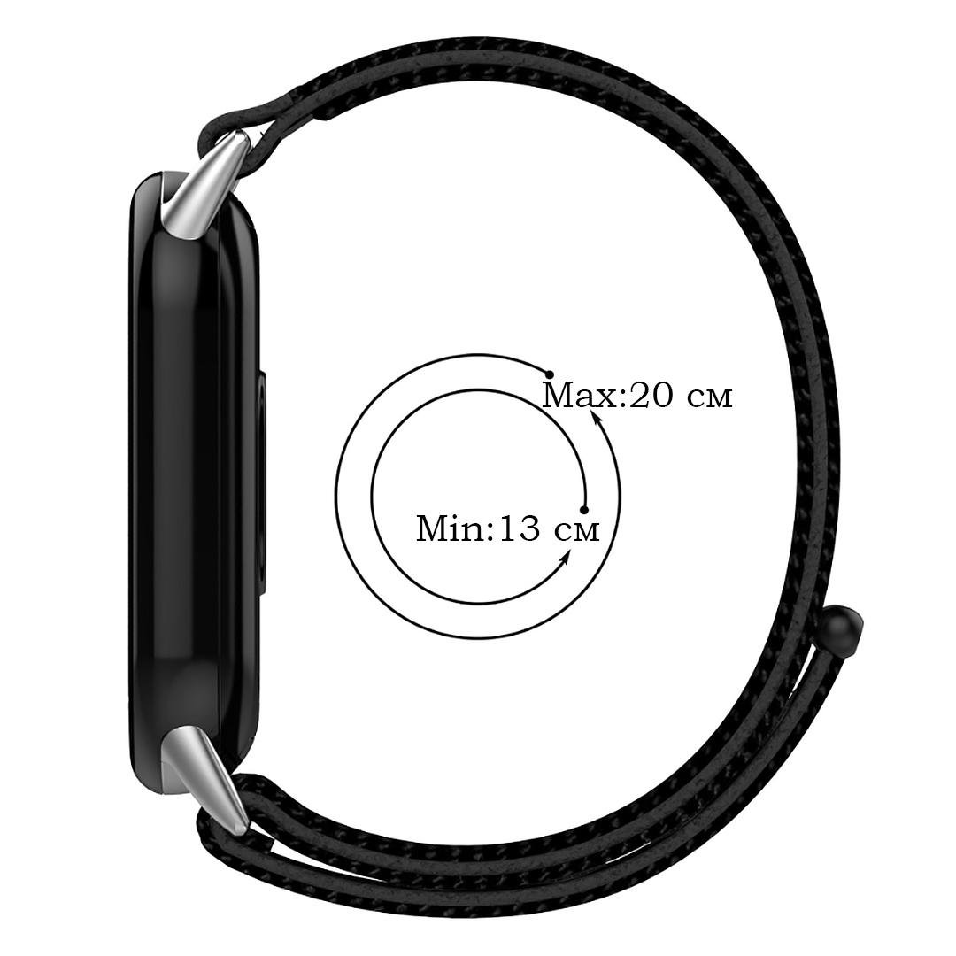 Ремінець нейлоновий Soft HMU для Xiaomi Smart Band 8 Black (ECR_8766) - фото 4