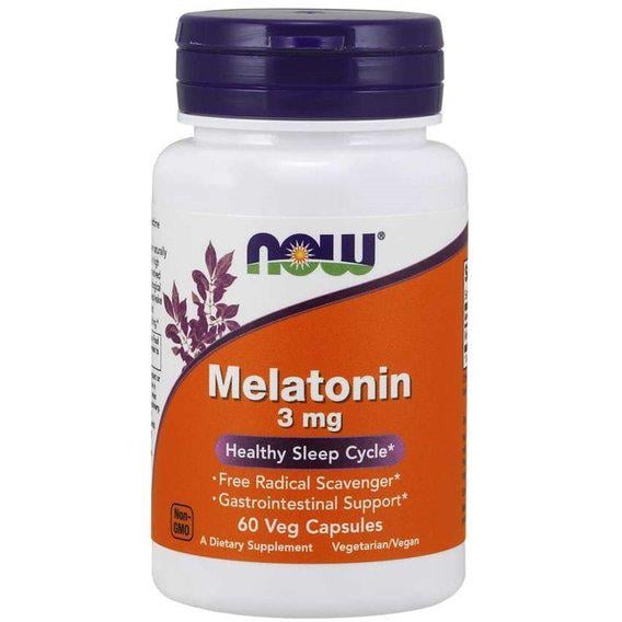 Мелатонін для сну NOW Foods Melatonin 3 мг 60 Veg Caps