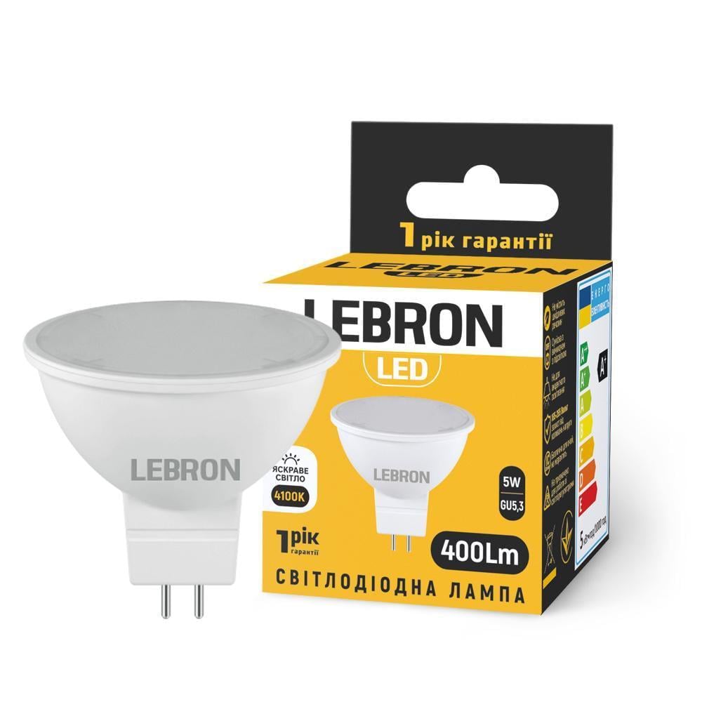 LED-лампа Lebron L-MR16 5W 220V GU5.3 4100K 400 Lm (28687522)