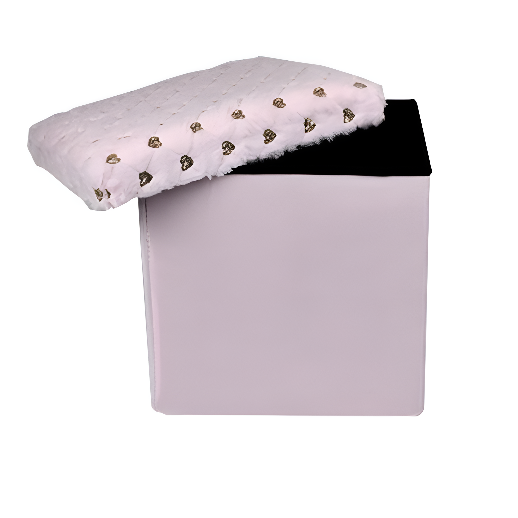 Тумба-пуф складная Stenson Golden Dots 35х35х33 см Розовый/Золотой (R33444)