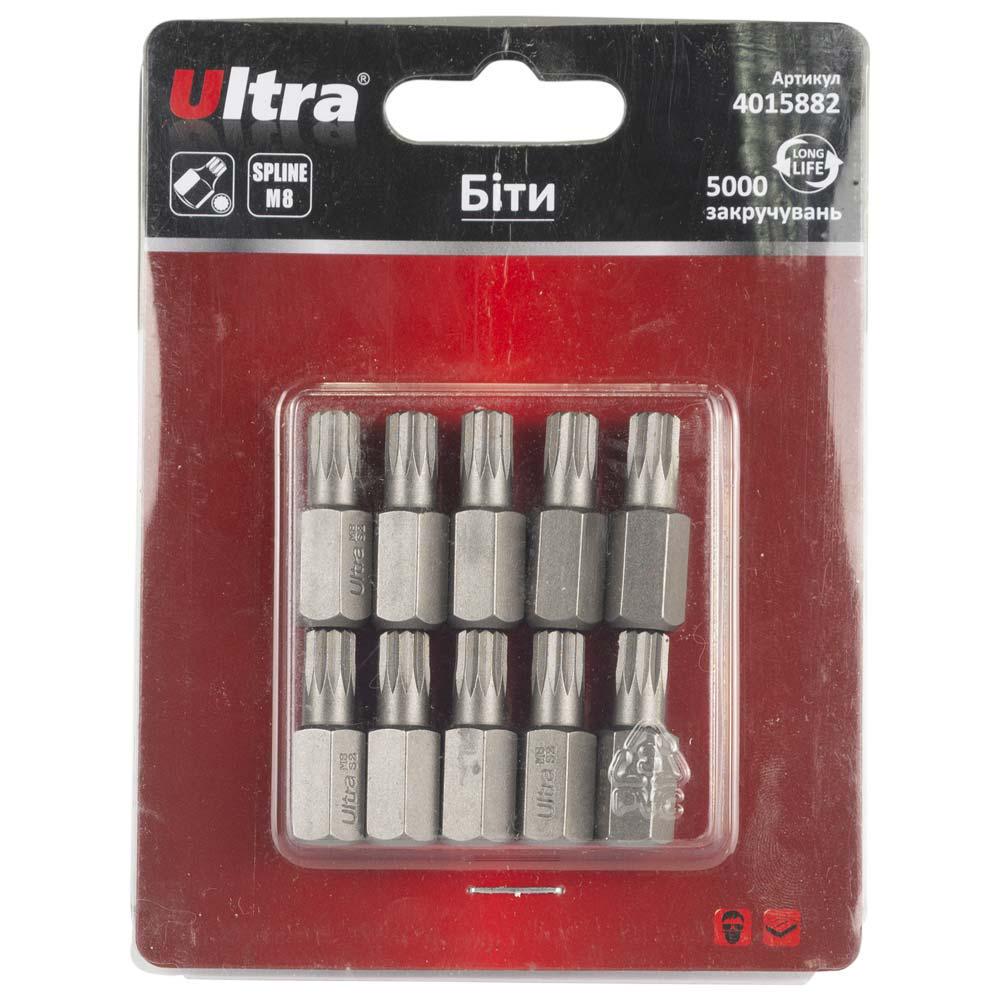 Набор бит Ultra Spline M8 x 30 мм 10 шт. S2 в блистере (4015882) Набор бит Ultra Spline M8 x 30 мм 10 шт. S2 в блистере (4015882)
