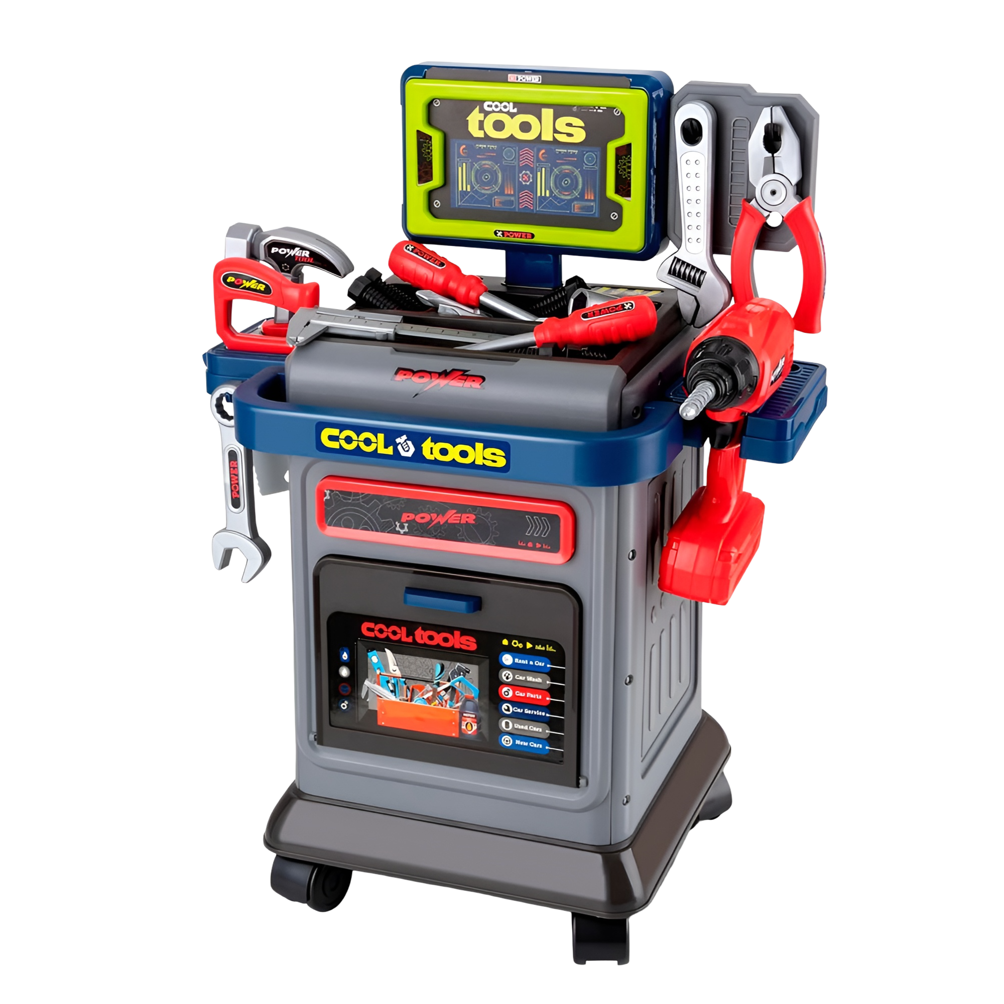 Игровой набор стол с инструментами Cool Tools 43х25х53,5 см шуруповерт/молоток/пила (008-202)