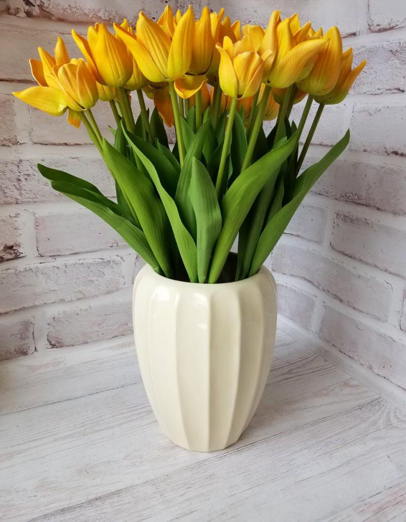 Ваза керамическая Катрин 24 см Бежевый