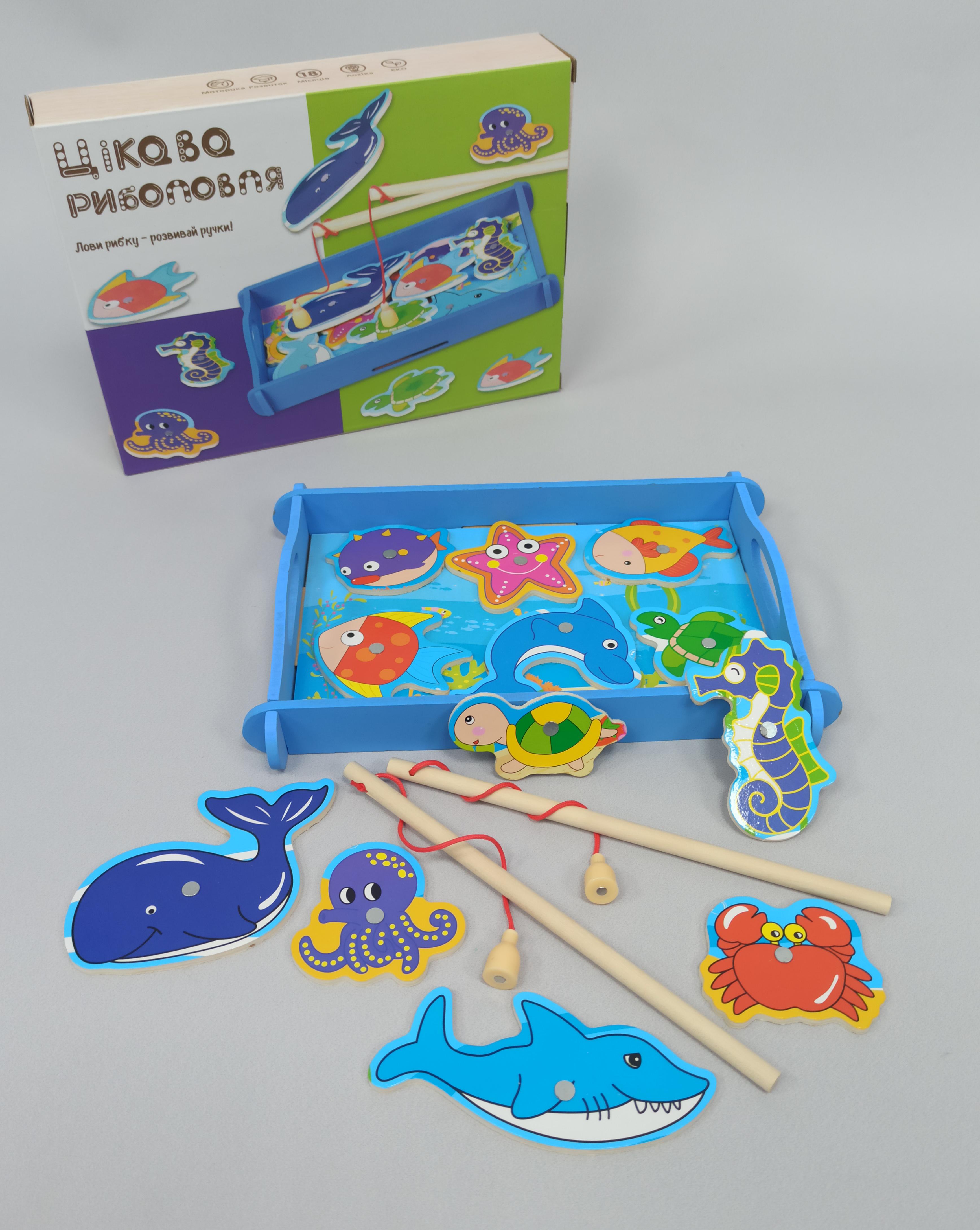 Деревянная магнитная рыбалка WToys сортер (28538)