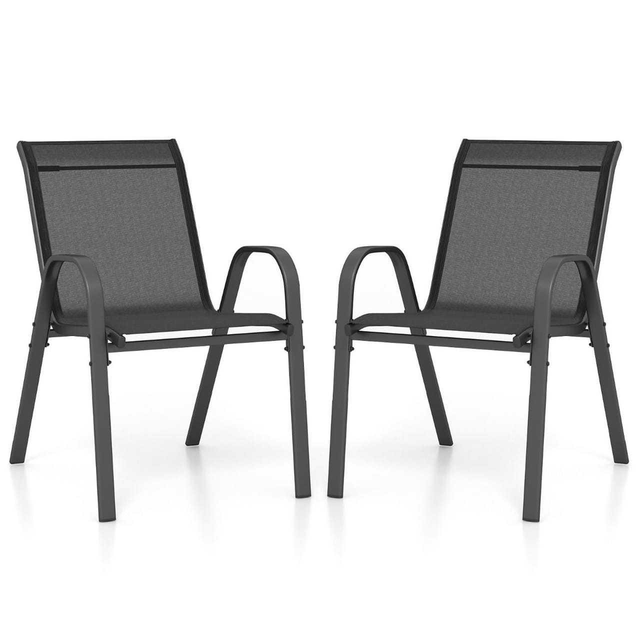 Стул садовый 56x70x84 см Черный (COSTWAY-01669) Стул садовый 56x70x84 см Черный (COSTWAY-01669)