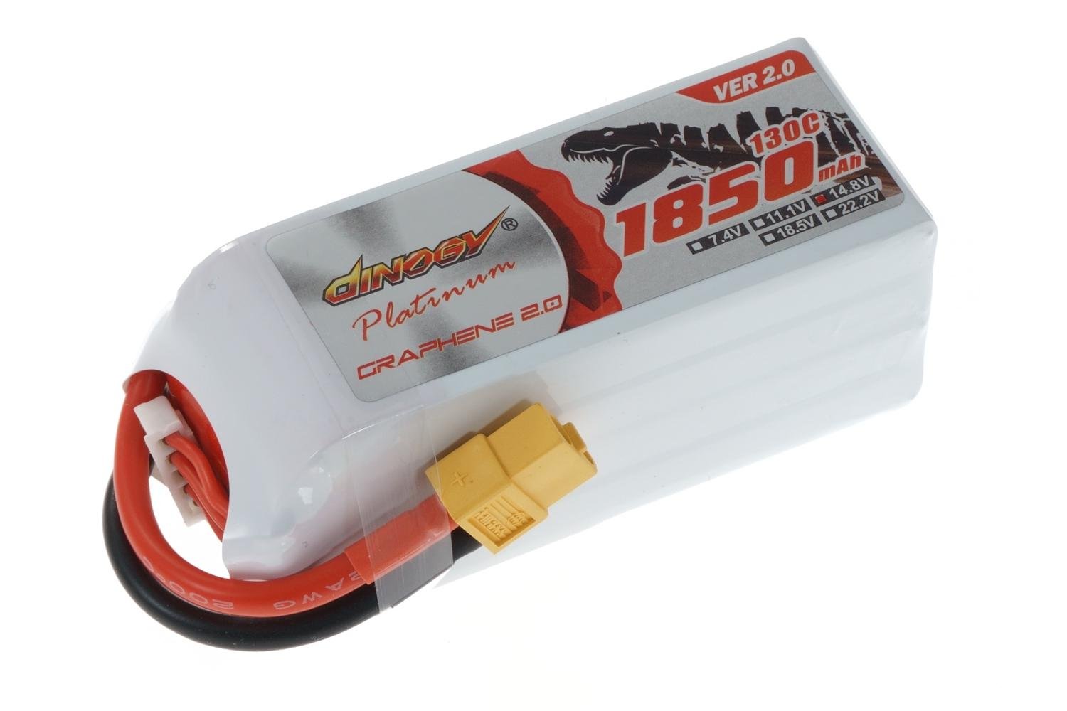 Акумулятор для квадрокоптера Dinogy PLATINUM G2.0 Li-Pol 1850 мАг 14,8 В 90,5x34x34,5 мм (XT60 130C)