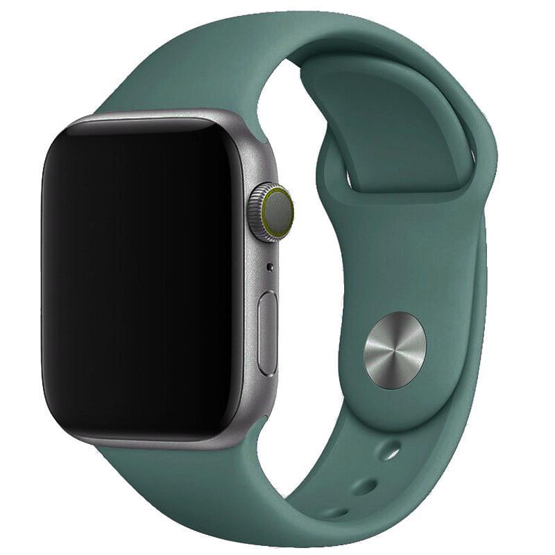 Ремінець силіконовий для Apple watch 42 мм/44 мм/45 мм/49 мм Зелений/Pine green (00000012738_60)