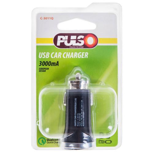 Автомобільний зарядний пристрій PULSO C-3011Q 1 USB 12/24V - 5V 3A, 9V 2A, 12V 1.5A QC3.0 - фото 2