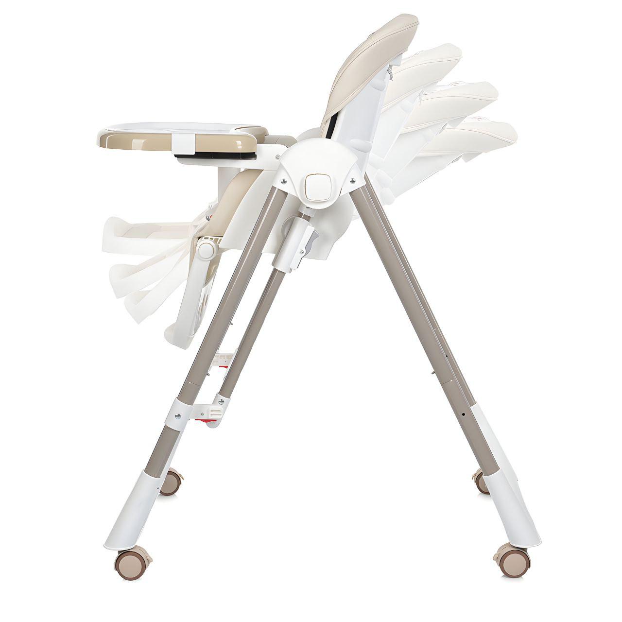 Стульчик для кормления Bambi M 5897 с функцией ручной укачивания Beige (23900590) - фото 8