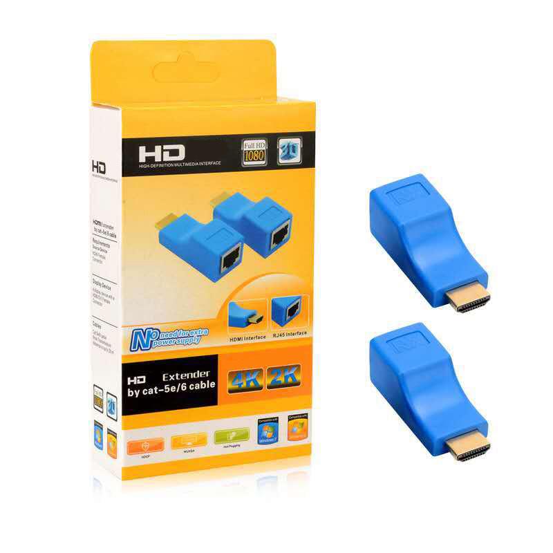 Удлинитель-адаптер HDMI сигнала по витой паре RJ45 TX+RX до 30 м Blue (3_00983) - фото 5