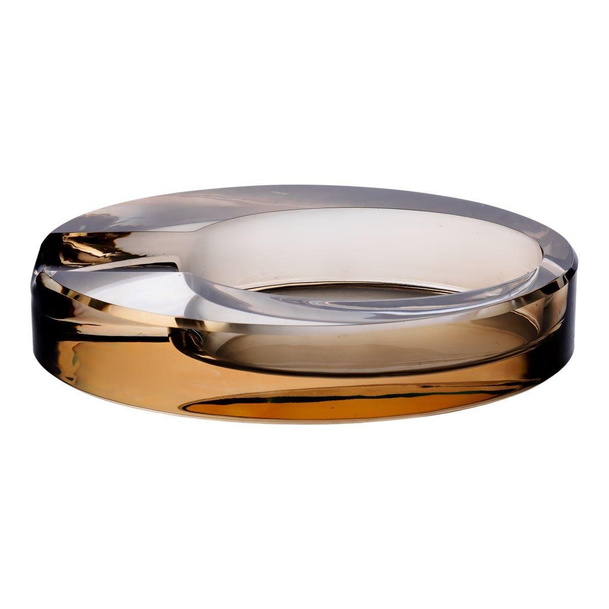 Попільничка скляна для цигарок декоративна HP-4-134 13х7,5х2,5 см Золотистий (A-034139)