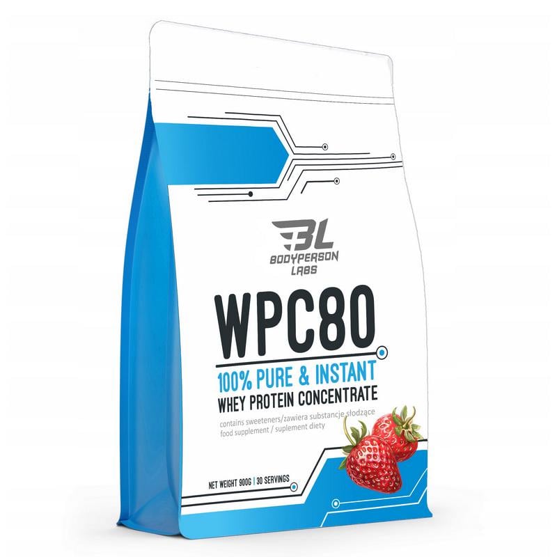 Протеин сывороточный Bodyperson Labs WPC80 900 г Клубника Протеин сывороточный Bodyperson Labs WPC80 900 г Клубника
