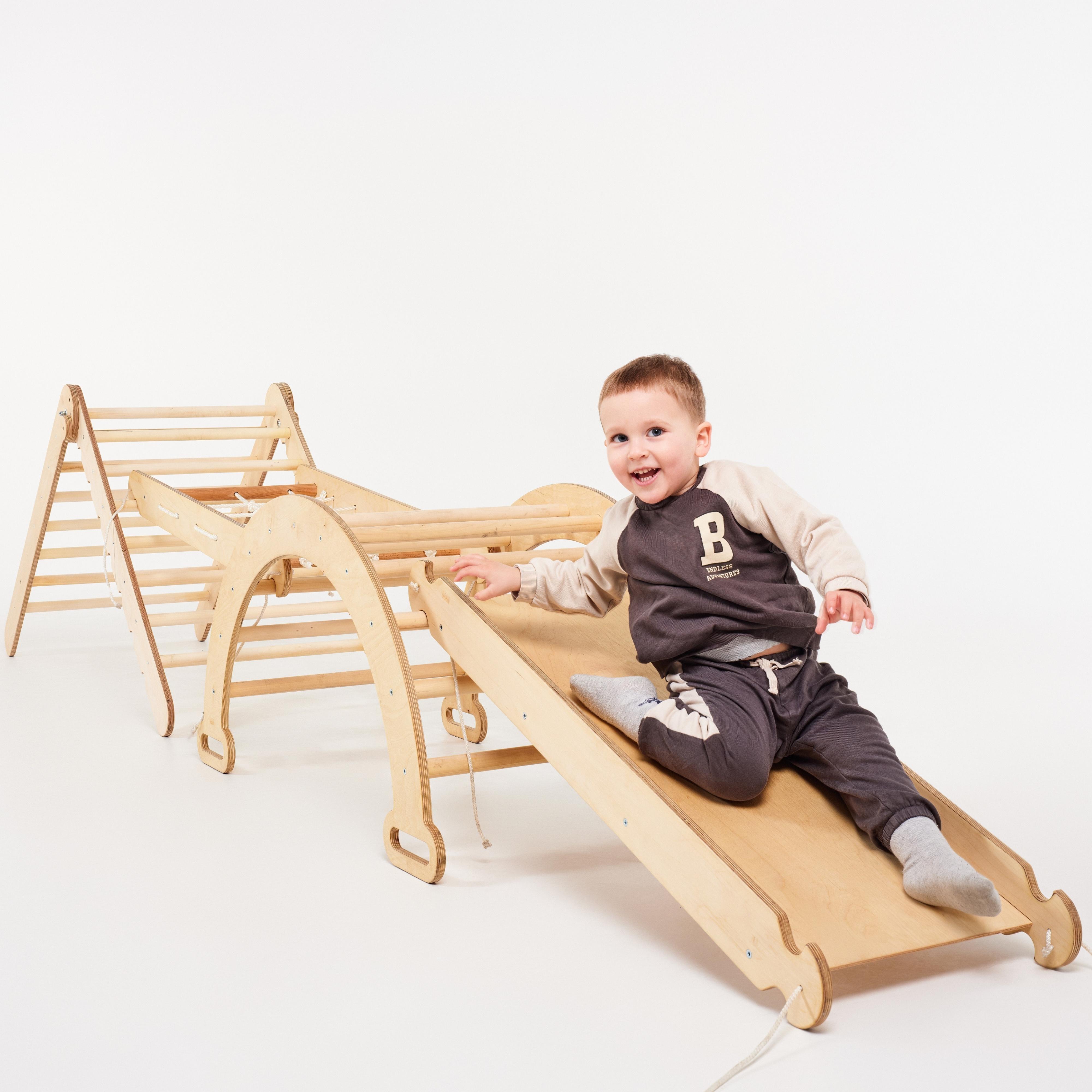 Дитячий ігровий комплекс 4в1 Трикутник Піклера/арка/гойдалка/гірка/сітка (E872)