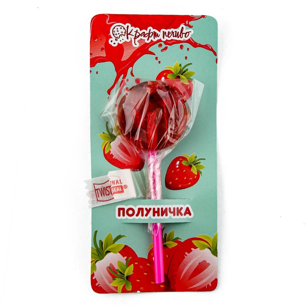 Льодяник на паличці Крафт печиво Полуниця з цукром
