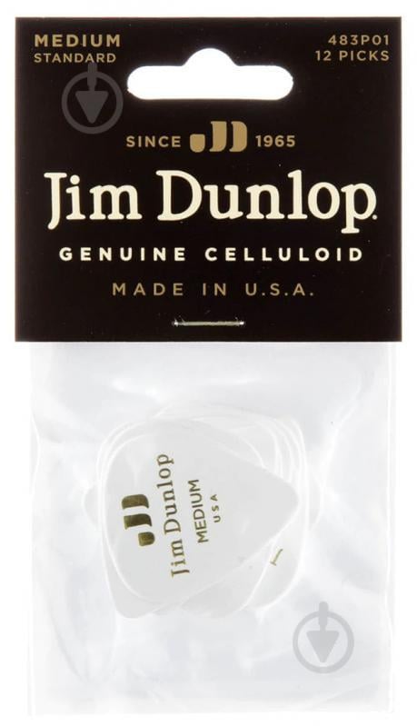 Медиаторы Dunlop 483P01MD Genuine Celluloid Classic White Medium Player's Pack (12 шт.) Медиаторы Dunlop 483P01MD Genuine Celluloid Classic White Medium Player's Pack (12 шт.)