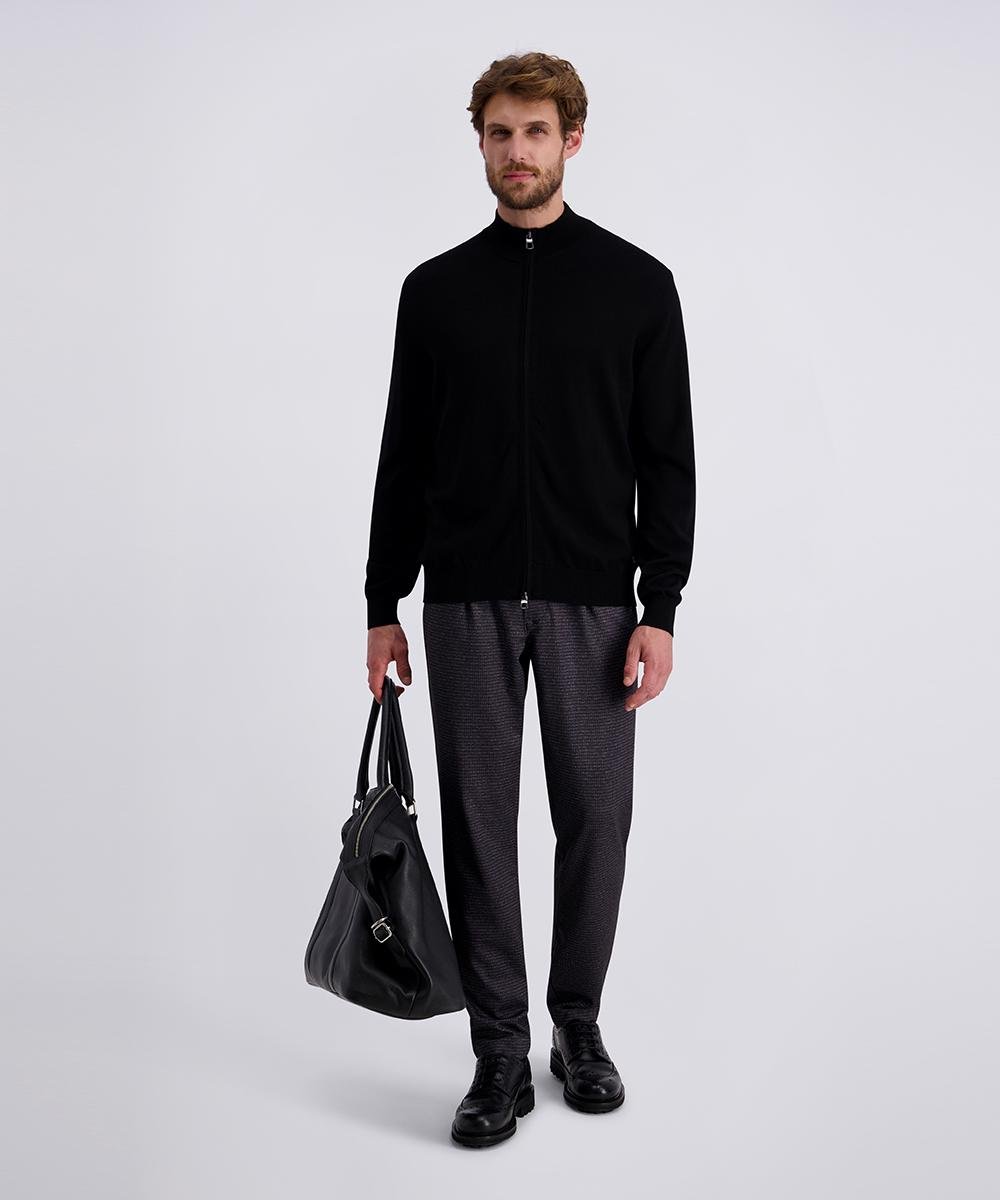 Кардиган чоловічий вовняний на блискавіці S Чорний (C5 50709.5037.9000-S) - фото 4 Кардиган чоловічий вовняний на блискавіці S Чорний (C5 50709.5037.9000-S) - фото 4