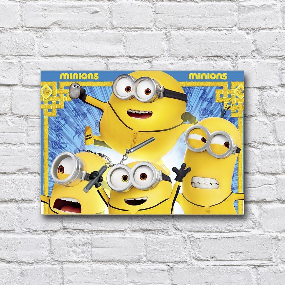 Постер деревянный мультфильм «Миньены Поиспаки» 210х297 мм (21264377)