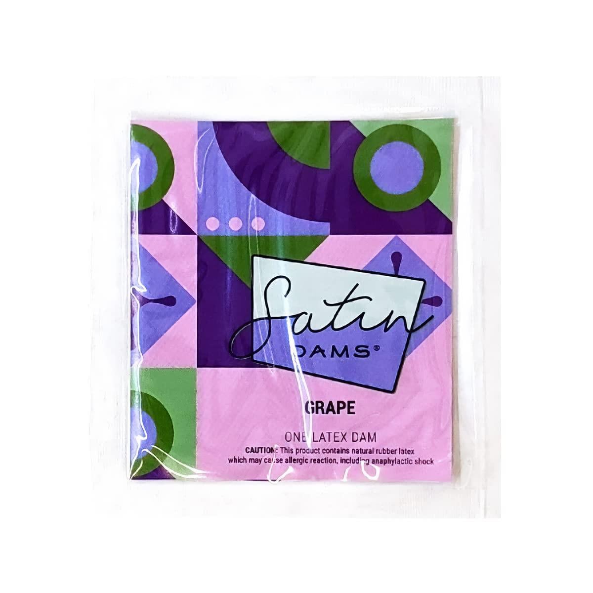 Салфетки для орального секса Grape Satin ONE Latex Dams со вкусом винограда 1 шт. (ON10050)