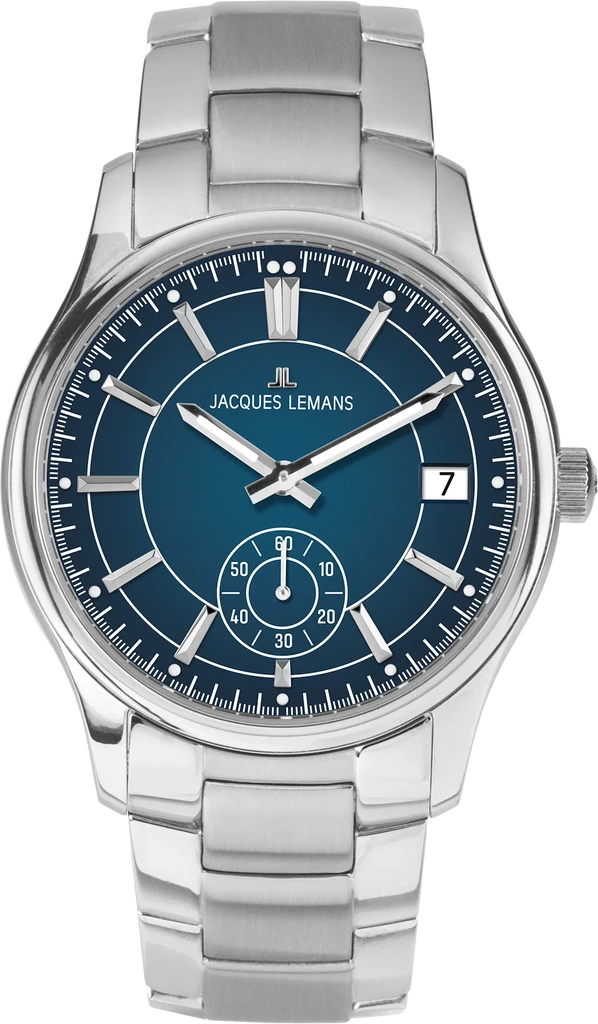 Наручные часы мужские Jacques Lemans Derby 1-2197G со стальным корпусом WR 100 м и синим циферблатом Наручные часы мужские Jacques Lemans Derby 1-2197G со стальным корпусом WR 100 м и синим циферблатом