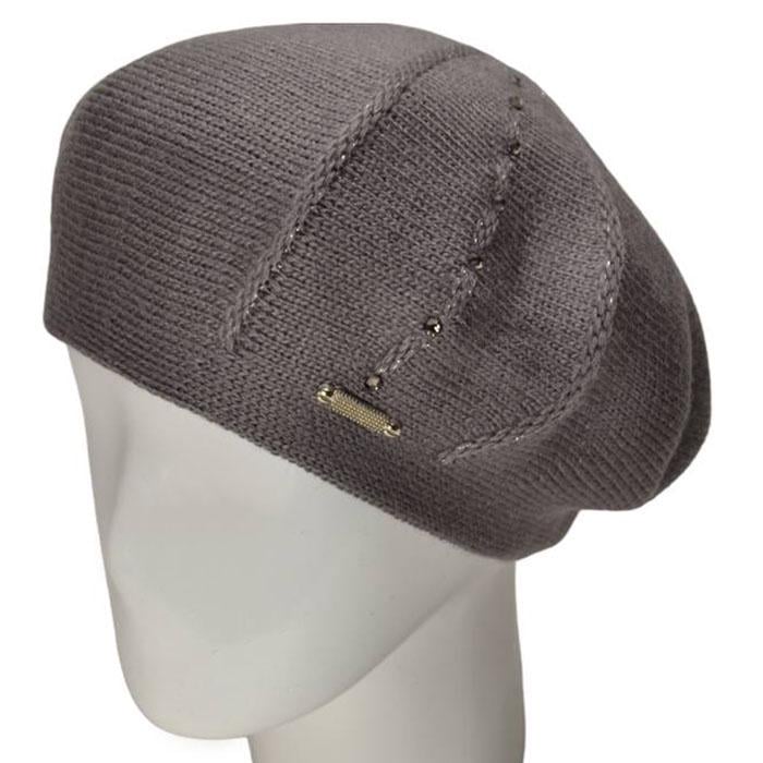 Берет женский Lirus Монако двойной шерстяной Темно-серый (87237)