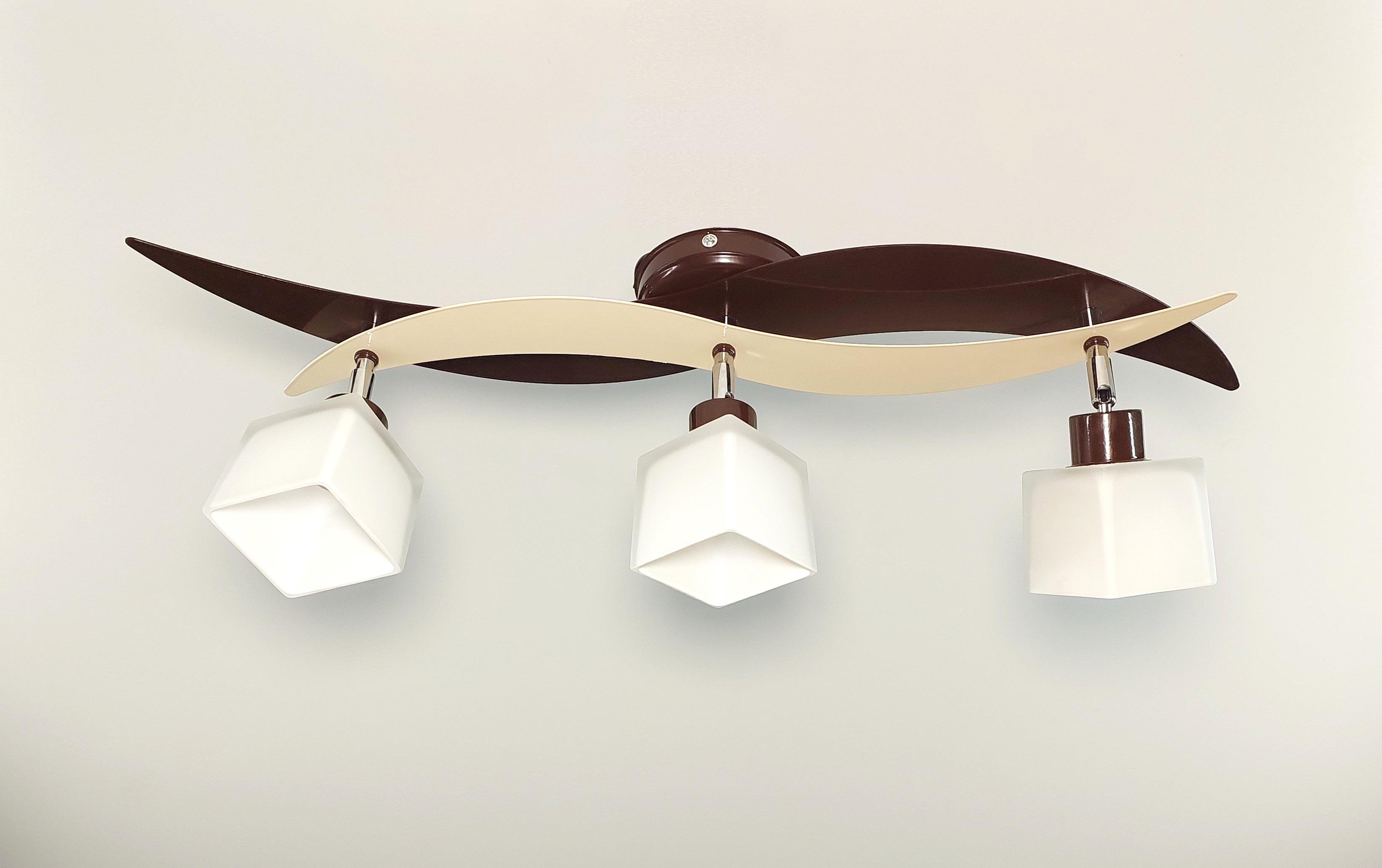 Люстра потолочная 8008/3 на три поворотных плафона металлическая Коричневый/Бежевый - фото 4 Люстра потолочная 8008/3 на три поворотных плафона металлическая Коричневый/Бежевый - фото 4