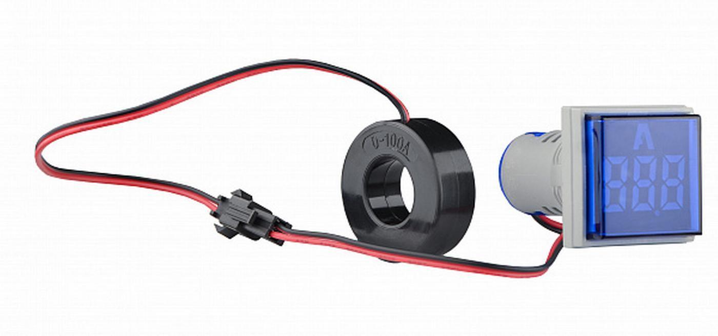 Светосигнальная арматура АСКО-УКРЕМ с индикатором тока серии U-ADM-A квадратная ᴓ22 мм Синий (00000055203)