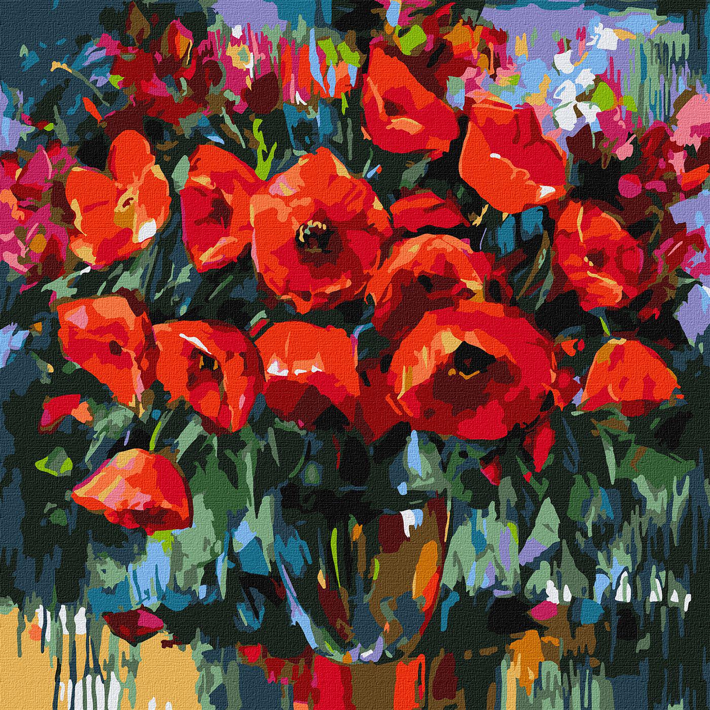 Набір для розпису по номерах Ideyka Макова ніжність КНО3231 40x40 см (MTT-164756)