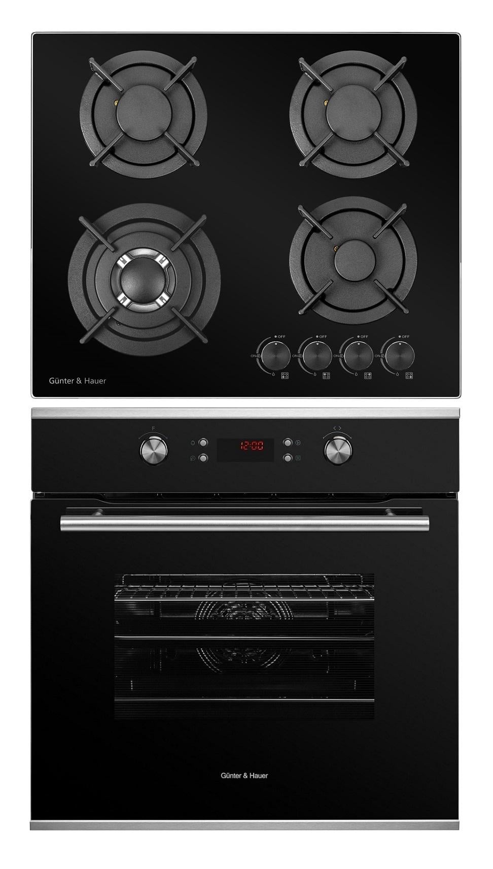Духовой шкаф Gunter&Hauer EOM 867/варочная поверхность газовая Gunter&Hauer S 68 BL (55941)