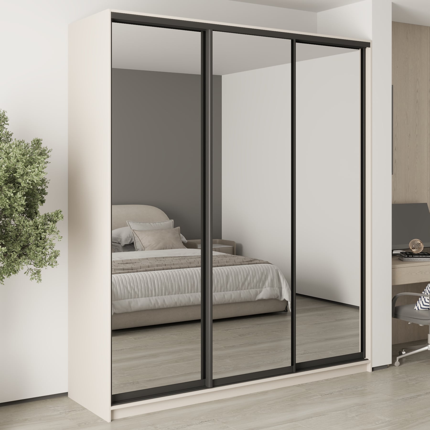 Шкаф-купе трехдверный Mebel Star Комбо BG MBS-9831 210х45х240 см Кашемир (1009820)