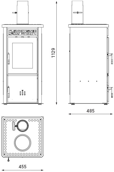 Піч-камін на дровах ALFA-PLAM AMELIA 8 кВт Червоний (CNT00007650) - фото 2