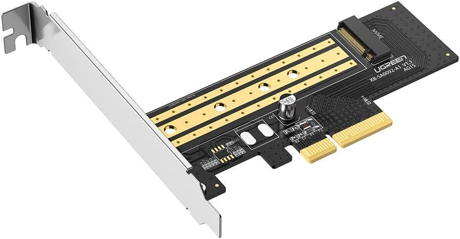 Карта расширения для ПК UGREEN CM302 PCI-E на SSD M.2 NVMe для установки твердотельных накопителей Black (70503)