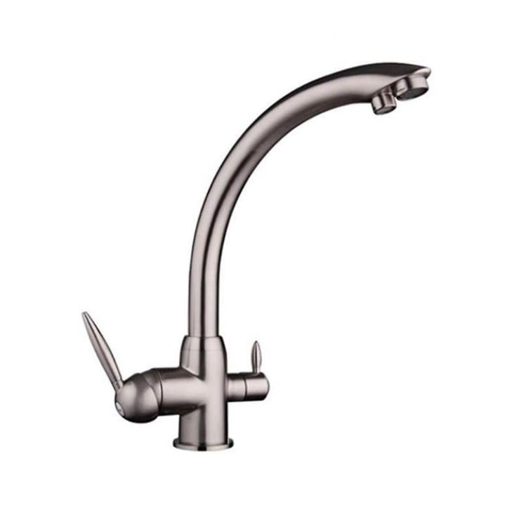 Смеситель для кухни Frap F4399-5 на две воды сатин (1033920)