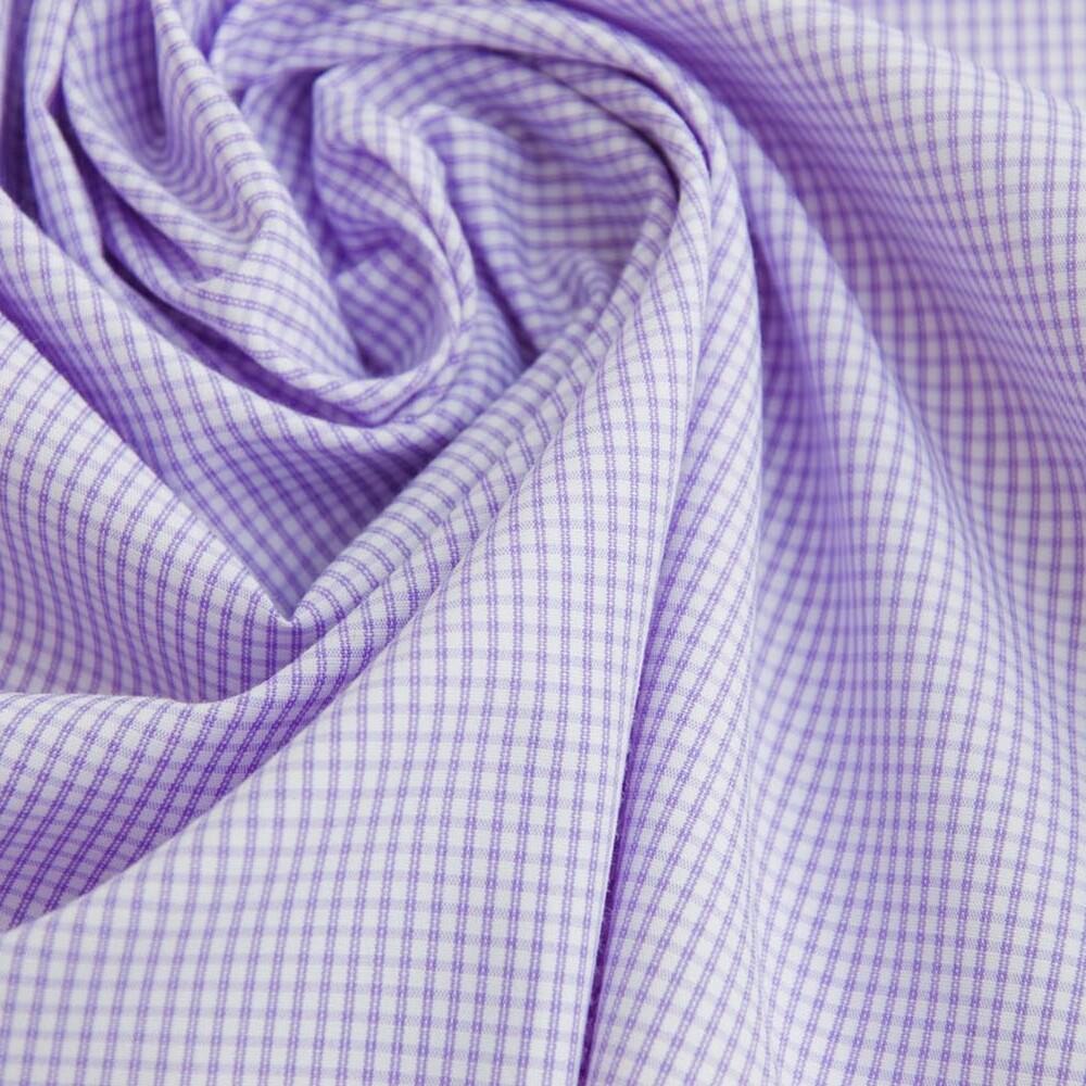 Ткань рубашечная клетка №3 Сиреневый (11256)