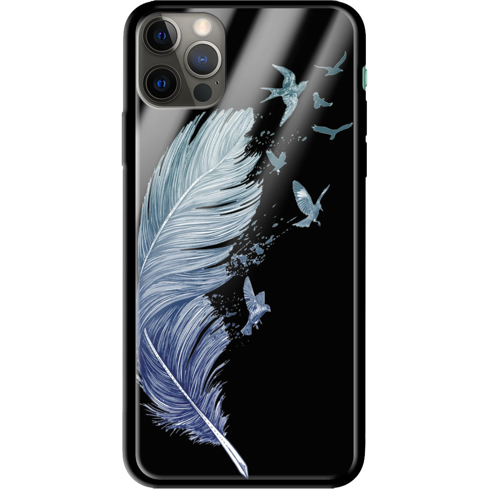 Чехол Boxface iPhone 12 Pro Max Feather Черный силикон со стеклом (41085-cc38-41128)