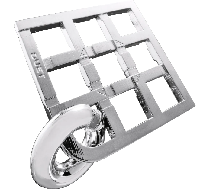 Головоломка для дорослих HUZZLE Hanayama Duet silver 5 рівень (515185) - фото 3 Головоломка для дорослих HUZZLE Hanayama Duet silver 5 рівень (515185) - фото 3