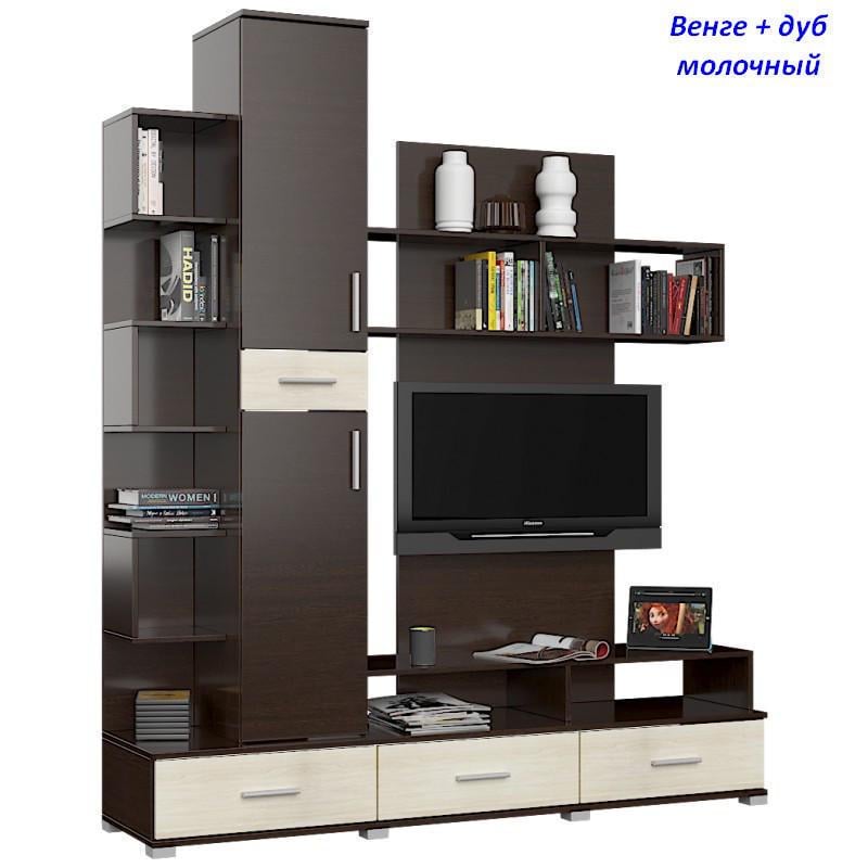 Стенка для гостиной Эверест Бриз Пенал 18 Венге/Дуб молочный (е-20048) - фото 2