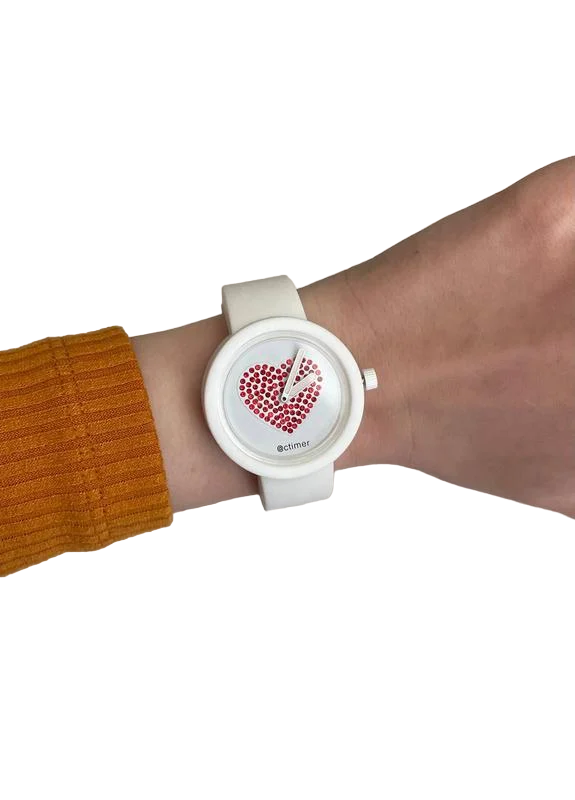 Наручные часы женские Actimer силиконовые Белые/циферблат Red heart (12599) Наручные часы женские Actimer силиконовые Белые/циферблат Red heart (12599)