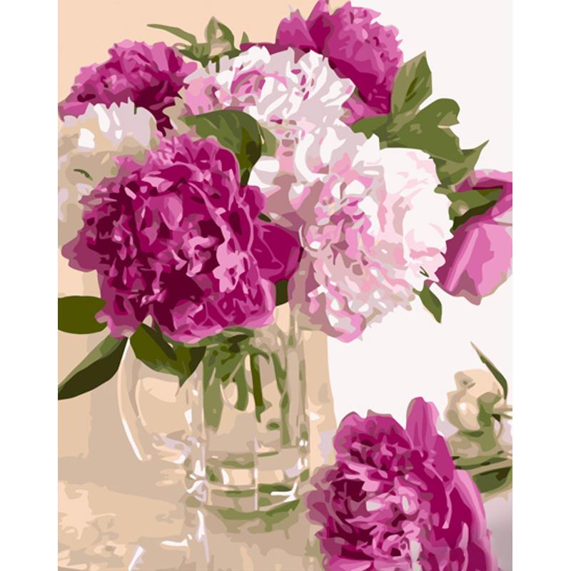 Картина по номерам Strateg Премиум Нежные пионы 40x50 см (GS1170)