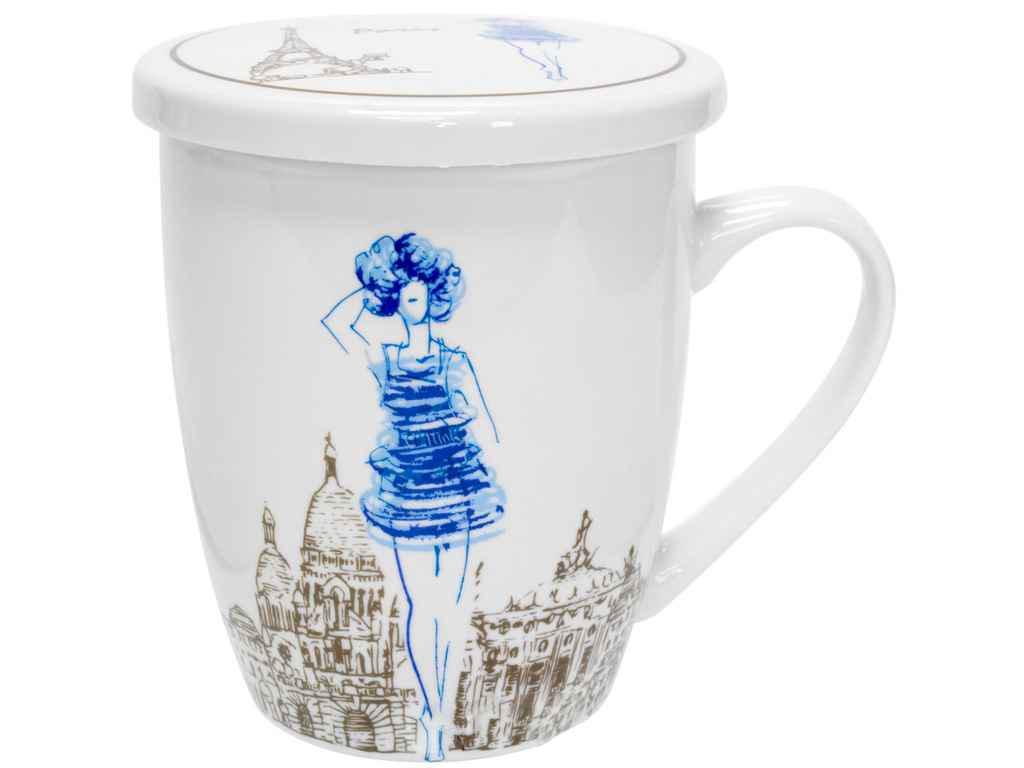 Чашка-заварник Keramia Дівчина у Парижі 360 мл (21-279-004) - фото 1 Чашка-заварник Keramia Дівчина у Парижі 360 мл (21-279-004) - фото 1