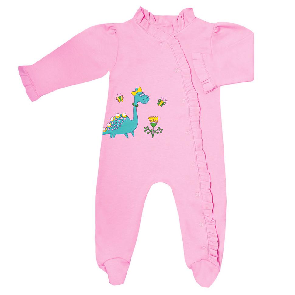 Комбинезон детский хлопковый для девочки Gabbi KB-19-04 Любимцы 62 см Розовый (11656)