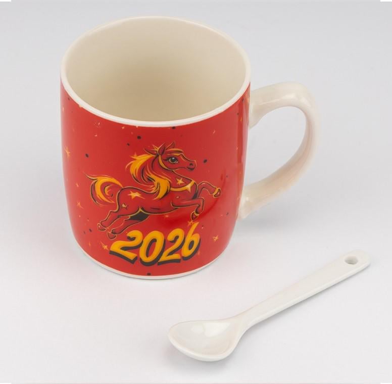 Кружка з ложечкою Символ 2026 року Вогняний Кінь 200 мл (9250-003) - фото 3 Кружка з ложечкою Символ 2026 року Вогняний Кінь 200 мл (9250-003) - фото 3