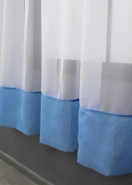 Фіранка кухонна 280х170 см Блакитний/Білий (110к) - фото 2 Фіранка кухонна 280х170 см Блакитний/Білий (110к) - фото 2