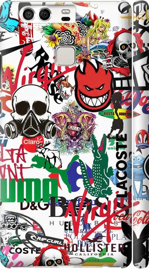 Чохол на Huawei P9 Many different logos (4022m-347-42517)