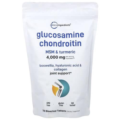 Глюкозамин и хондроитин Micro Ingredients Glucosamine Chondroitin MSM&Turmeric 300 табл. (MII-02323)