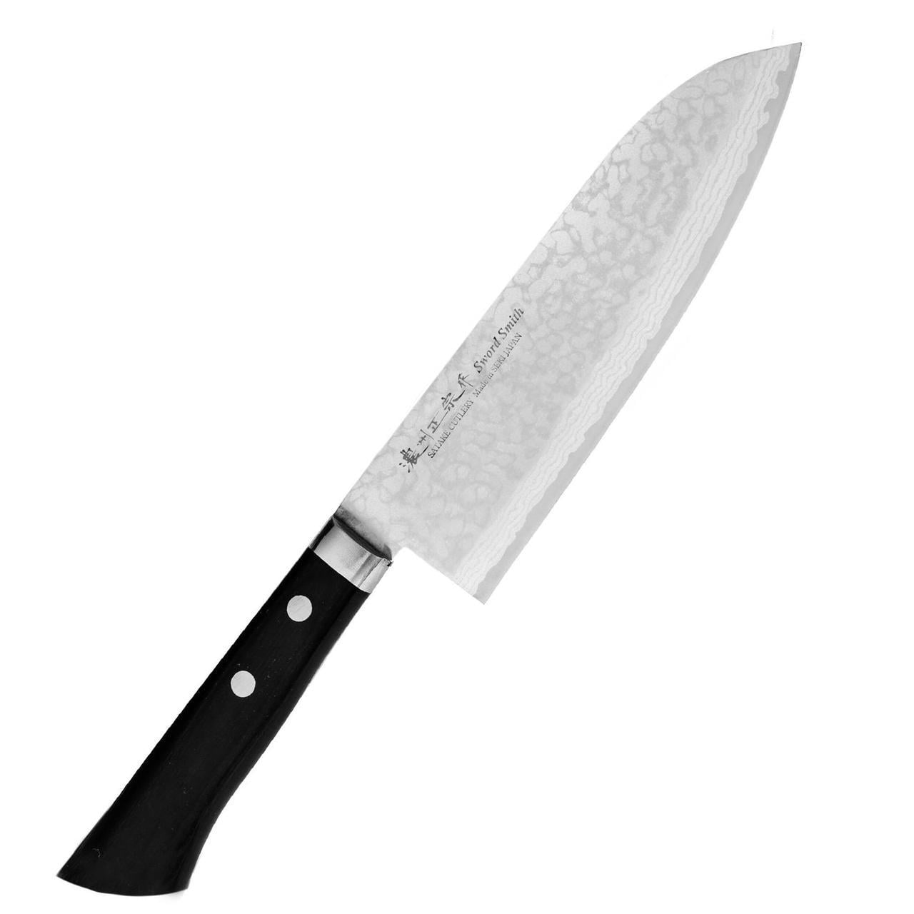 Кухонный нож японский для мяса/овощей сантоку Satake Unique Sai 60 HRC VG-10 нержавеющая сталь на заклепках 170 мм