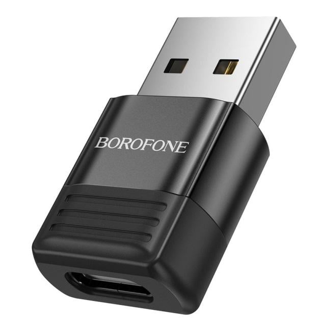 Переходник Borofone BV18 USB Male to Type-C female USB Black