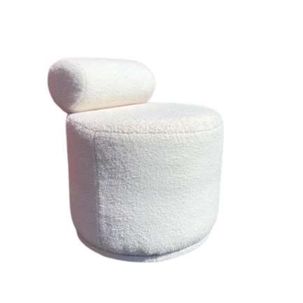 Пуф з підголовником Snail з поворотним механізмом 55x55x45 см Білий