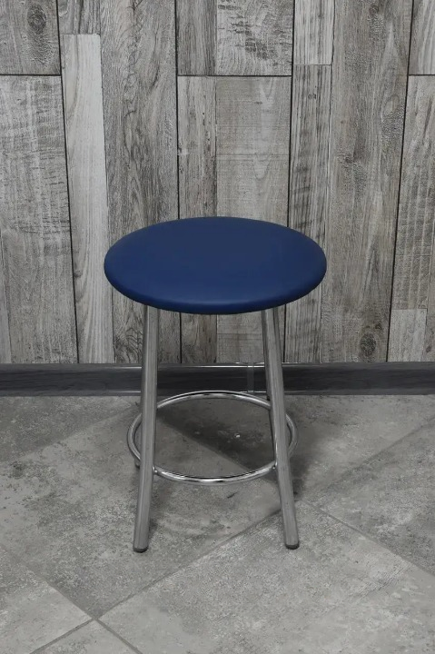 Табурет кухонний Муза металевий з м'яким сидінням 30х45 см Синій/Хром (28374197)