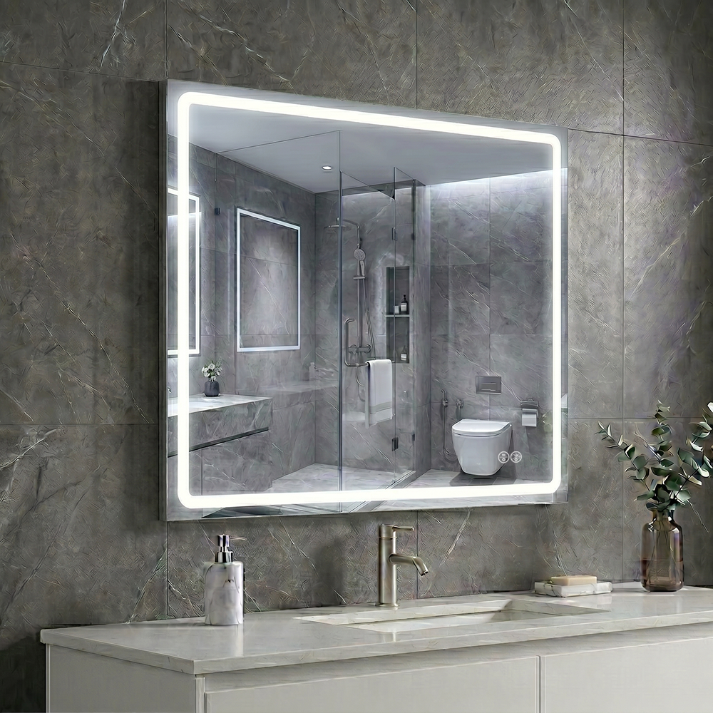 Зеркало для ванной комнаты Aqua PooL Aqua 88-Hra80s70-CWDd-mK с LED-подсветкой 80x70 см Сатин (32306391)